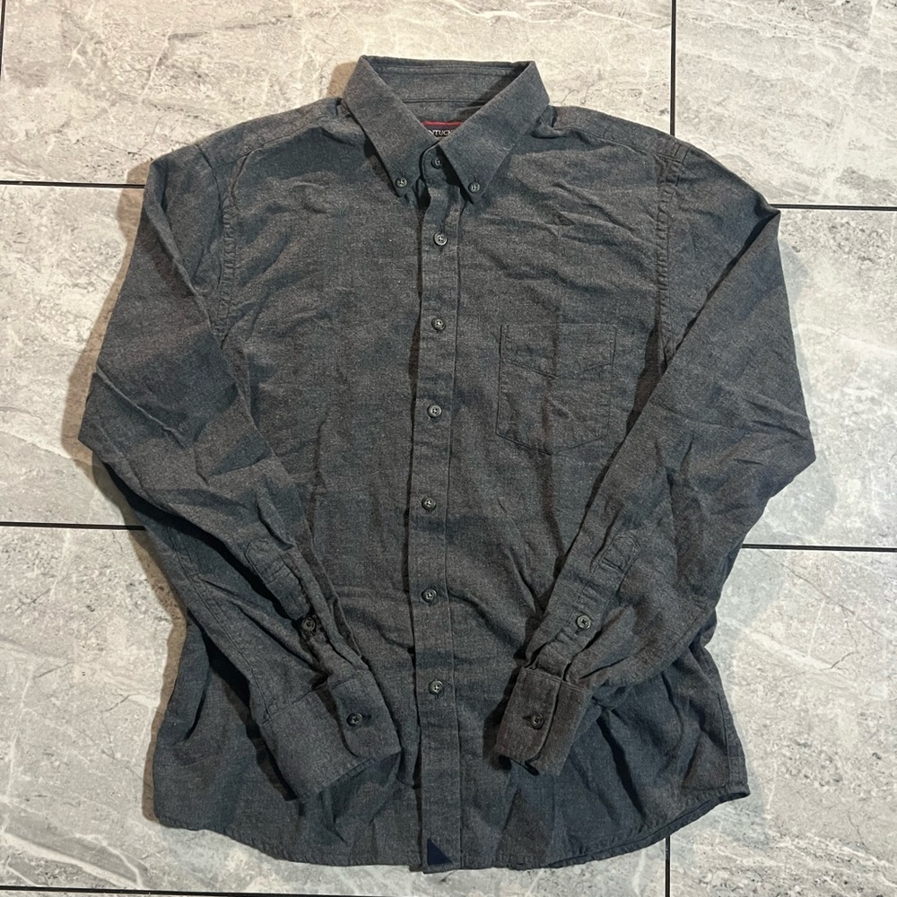 UNTUCKit Men's Black 100% Cotton, Long Sleeve Button Up Shirt W/Pocket Sz M